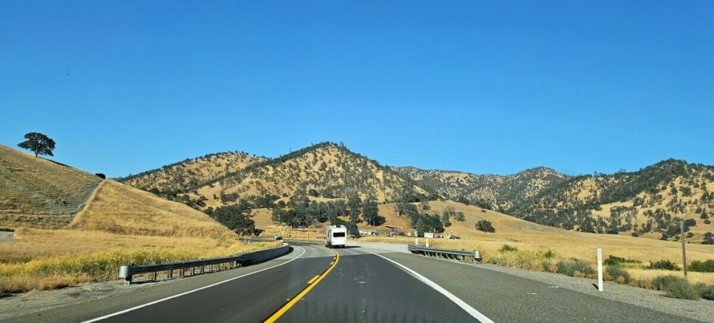Golden hills viewed from the HWY in Northern California.